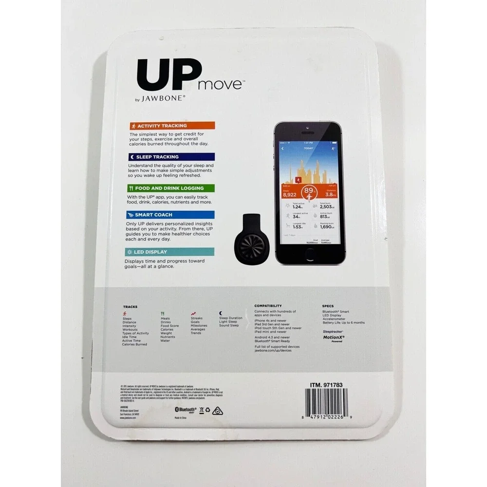 NEW UP Move by Jawbone Wireless Activity & Sleep Tracker‎ with Slim Strap